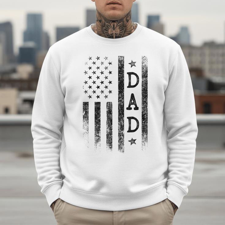 Dad Patriotic American USA Flag Father's Day Dad Men Sweatshirt
