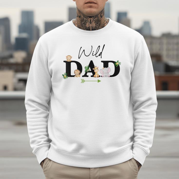 Dad Of The Wild One Zoo Birthday Safari Jungle Animal Men Sweatshirt
