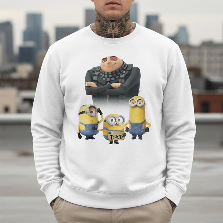 Despicable Me Minions Father's Day 1 Dad Cardboard Sign Men Sweatshirt
