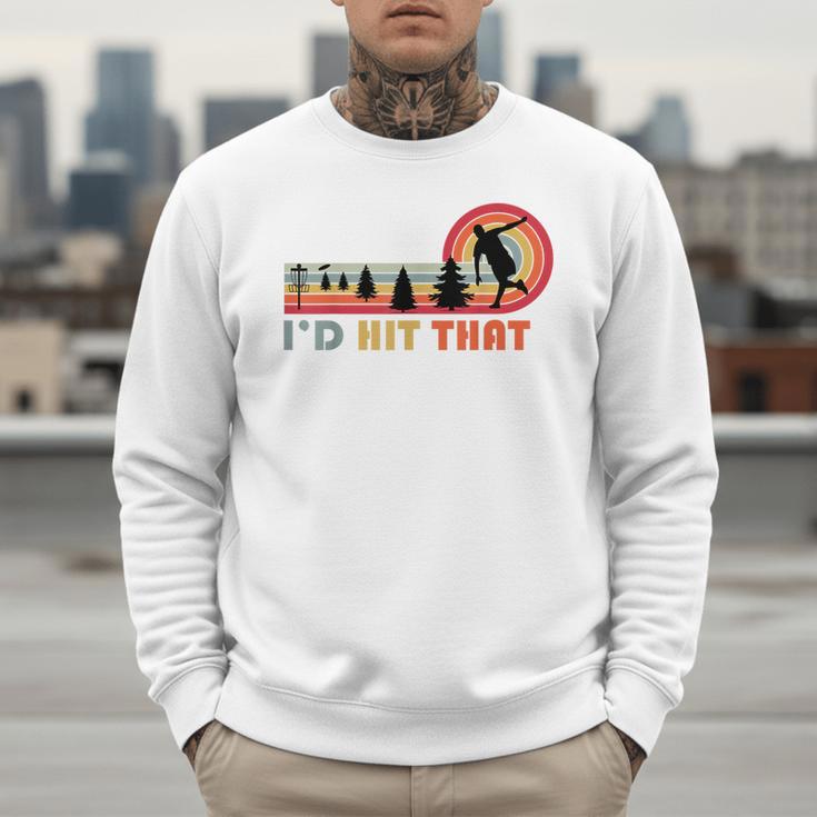Disc Golf I'd Hit That Frisbee Golfer Retro Men Dad Men Sweatshirt