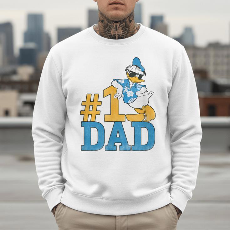 Disney Donald Duck Number One Dad Sunglasses Father's Day Men Sweatshirt