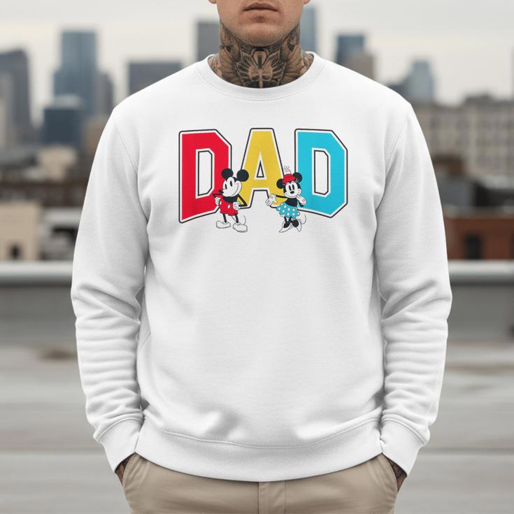 Disney Mickey And Friends Mickey Minnie Dad Collegiate Logo Men Sweatshirt