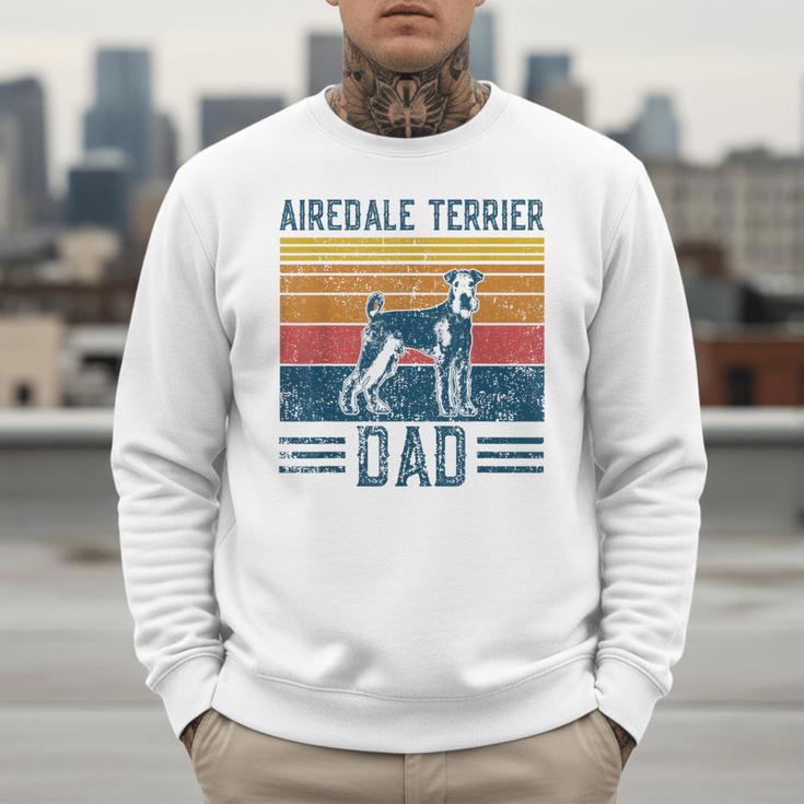 Dog Airedale Terrier Dad Vintage Airedale Terrier Dad Men Sweatshirt