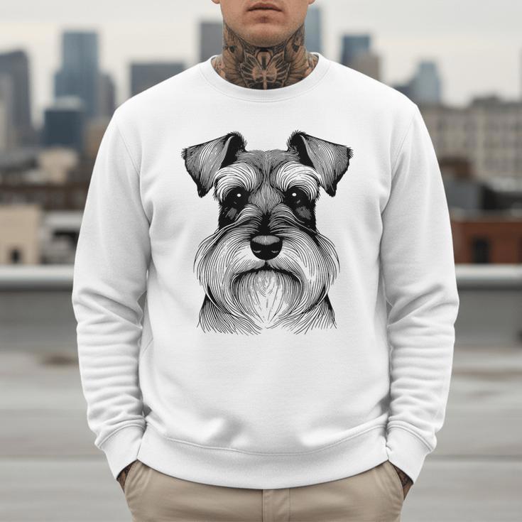 Dog Fingerprint Miniature Schnauzer Dad Mom Men Sweatshirt