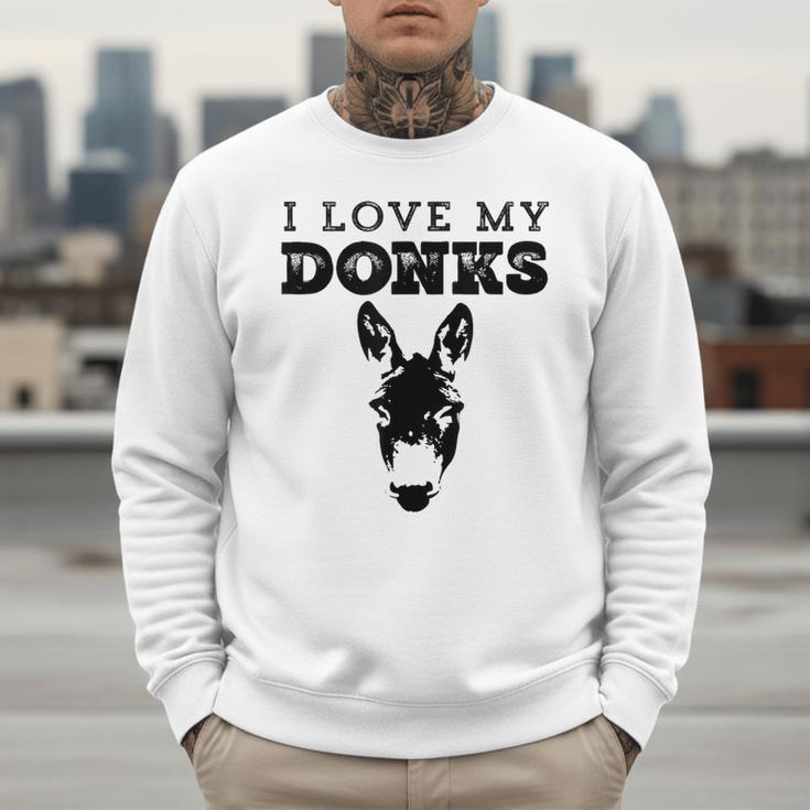 Donkey Mom Or Dad I Love My Donks Farmer Men Sweatshirt