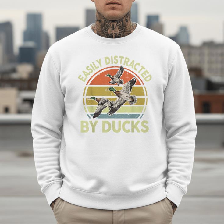 Easily Distracted Duck Hunting Dad Hunter Son Daughter Men Sweatshirt