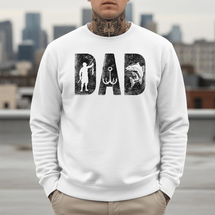Fishing Dad Birthday Classic Bold Font Fish Daddy Men Sweatshirt