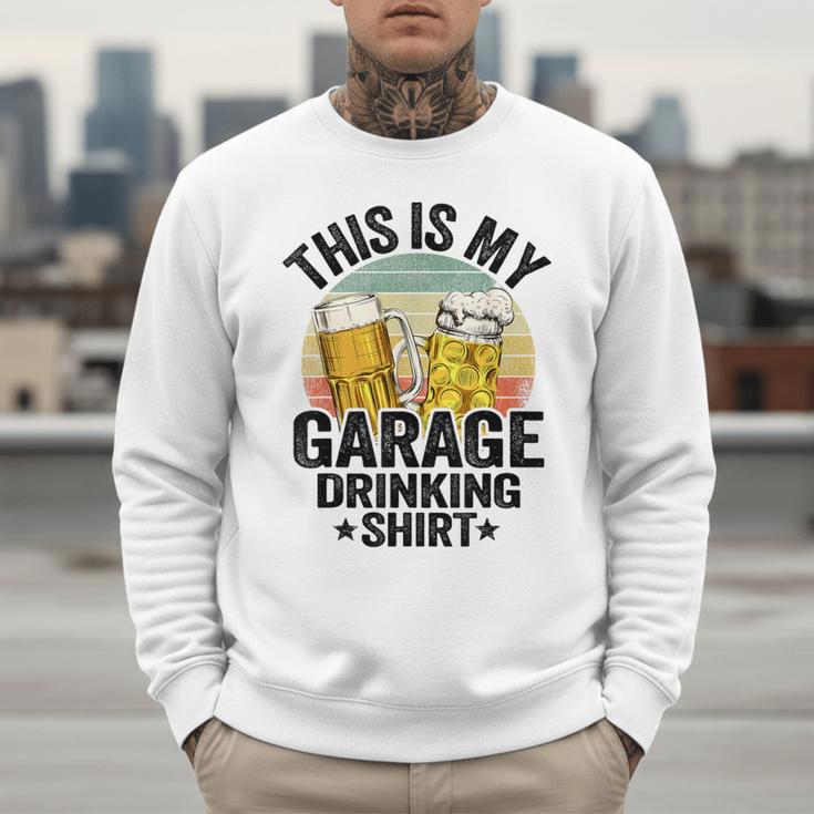 Garage Drinker Dad Vintage Beer This Is My Garage Drinking Men Sweatshirt