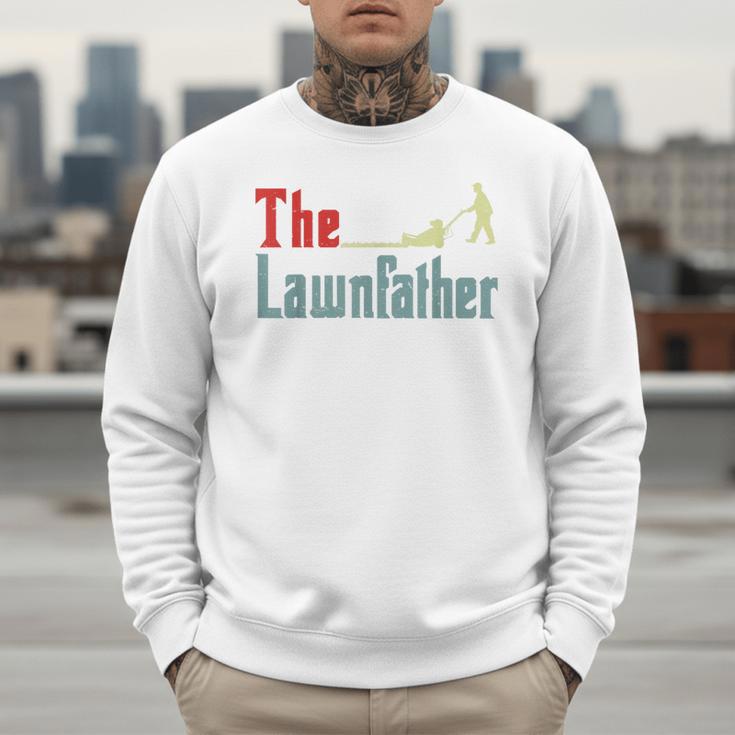 Lawn Mowing Lawnfather Dad Lawn Mower Gardening Men Sweatshirt