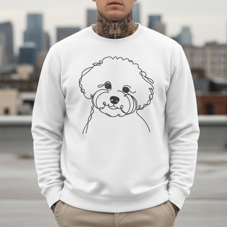Line Art Dad Mom Dog Bichon Frise Men Sweatshirt