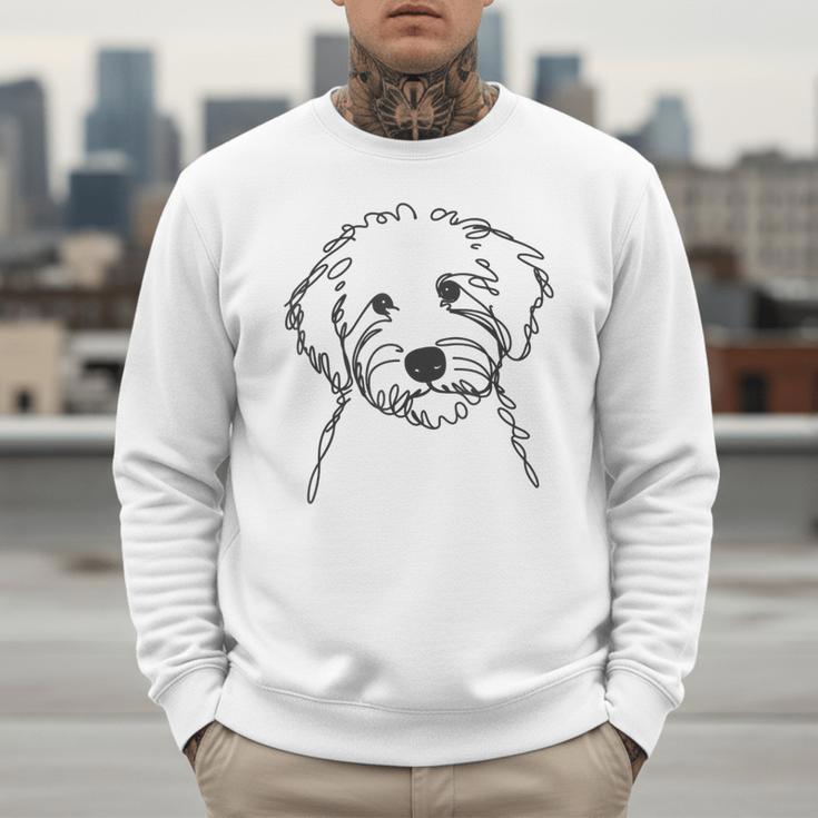 Line Art Dad Mom Dog Sheepadoodle Men Sweatshirt