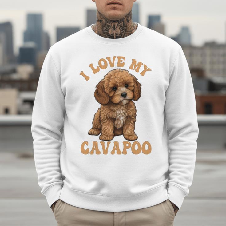I Love My Cavapoo For Mom Dad Kids Men Sweatshirt