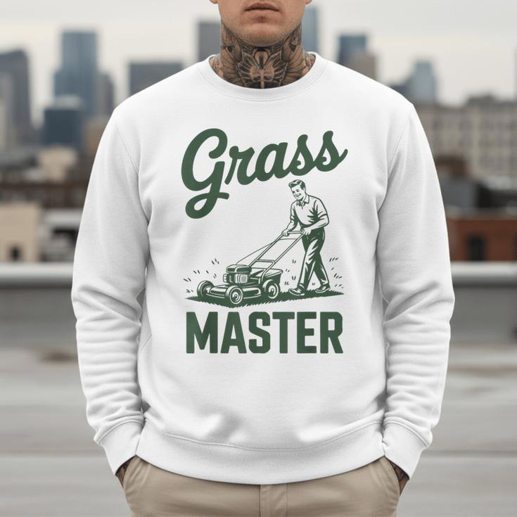 Push Lawn Mower Legend Grass Master Dad Mowing Men Sweatshirt