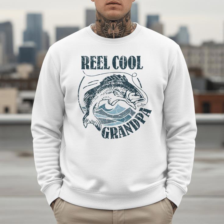 Reel Cool Grandpa Fishing Dad Father's Day Fisherman Men Sweatshirt