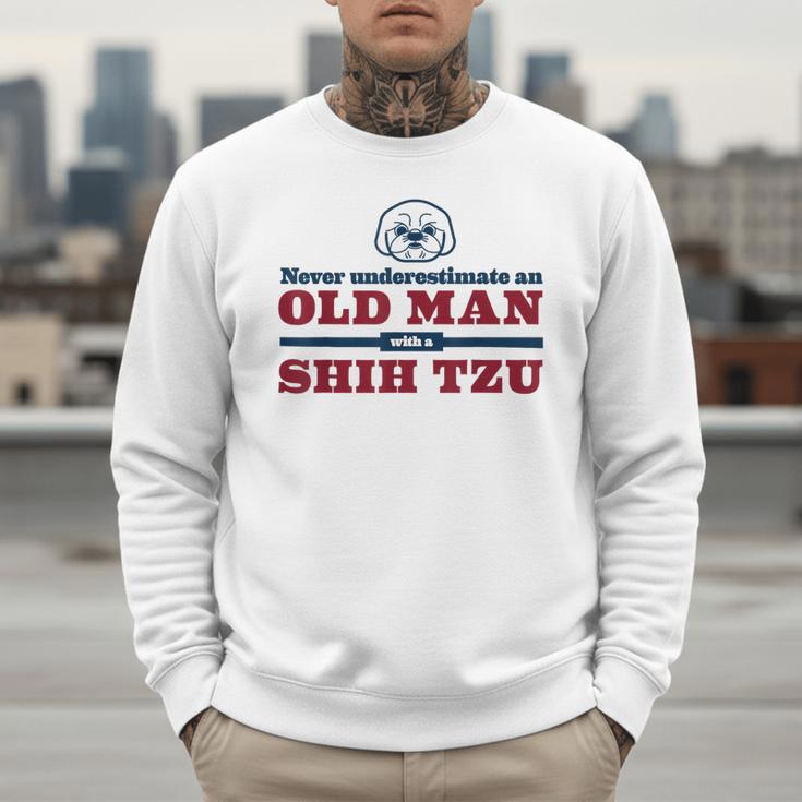 Shih Tzu Dad Shirt Never Underestimate An Old Man Gift Tee Men Sweatshirt