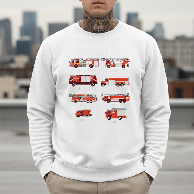 Toddler Boy Types Of FireTruck Firefighter Baby Dad Fireman Men Sweatshirt