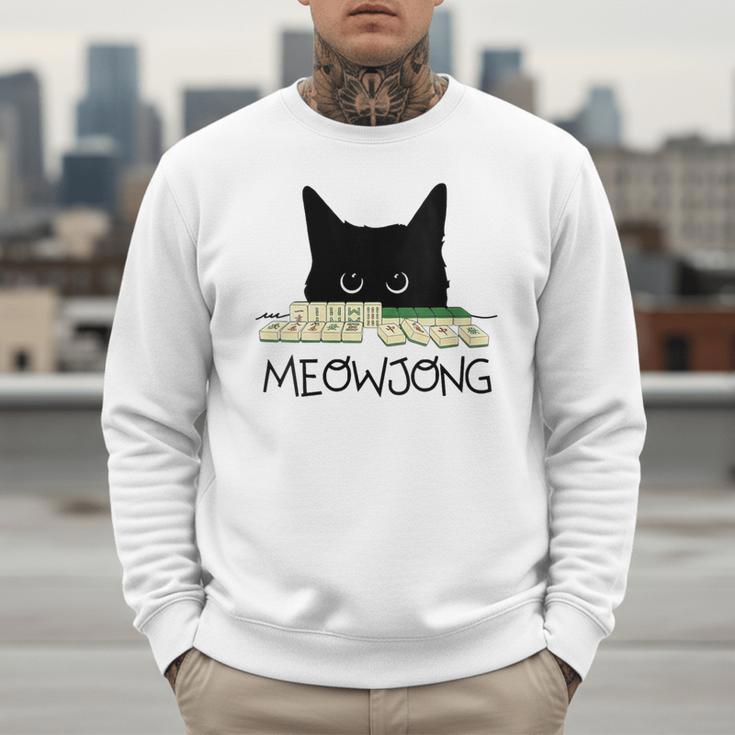 Women's Meowjong Cat Mahjong Chinese Game Cat Mom Dad Men Sweatshirt