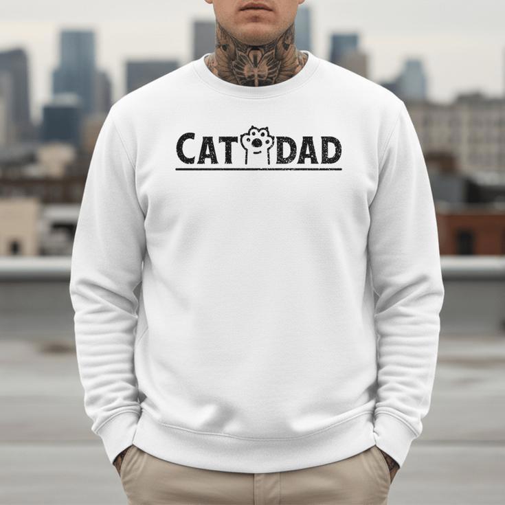 Worlds Best Cat Dad Ever Vintage Cat Dad Father Day Men Men Sweatshirt