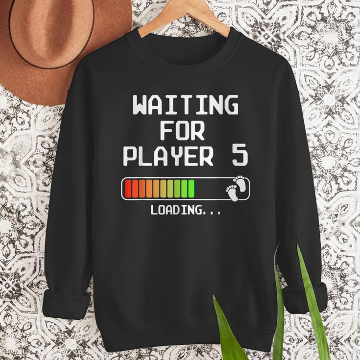 3rd Time Dad Mom Waiting For Player 5 Baby 3 Announcement Men Sweatshirt