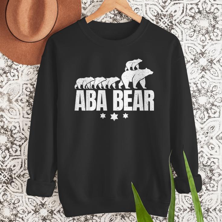 Aba Bear For Jewish Dad With Four Kids On Father's Day Men Sweatshirt