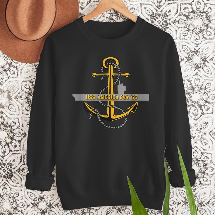 Aircraft Carrier USS America CVA-66 Veterans Day Dad Son Boy Men Sweatshirt