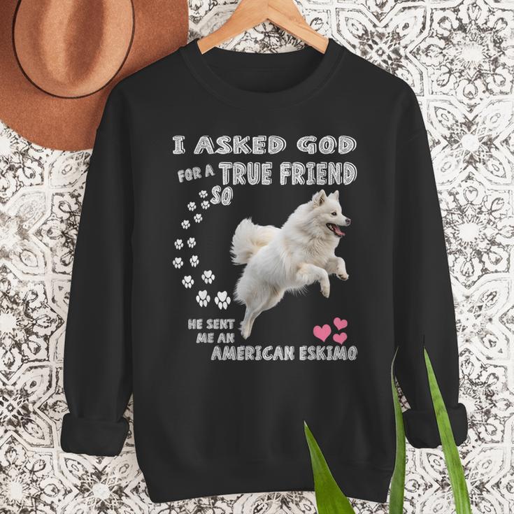 American Eskimo Dog Mom Eskie Dad Art Eskie Lover Quote Men Sweatshirt