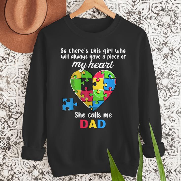 Autism Dad Of Autism Daughter Daddy Shirts Autistic Support Men Sweatshirt