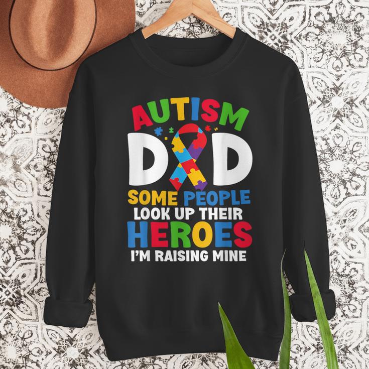 Autism Dad Puzzle Ribbon Proud Son Hero Autism Awareness Men Sweatshirt