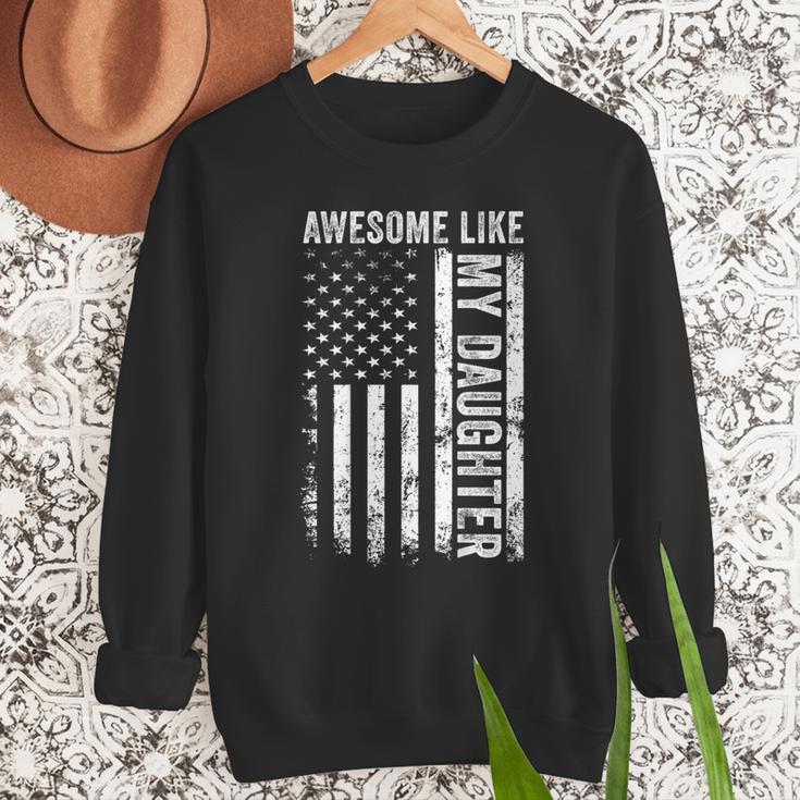 ON Back Awesome Like My Daughter Men Fathers Day Dad Men Sweatshirt