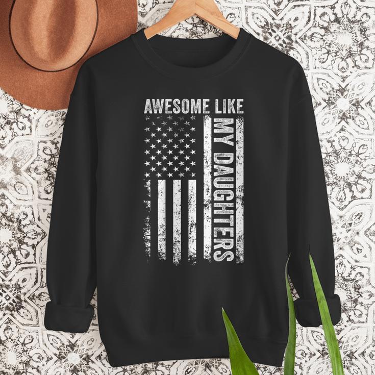 ON Back Awesome Like My Daughters Men Fathers Day Dad Men Sweatshirt
