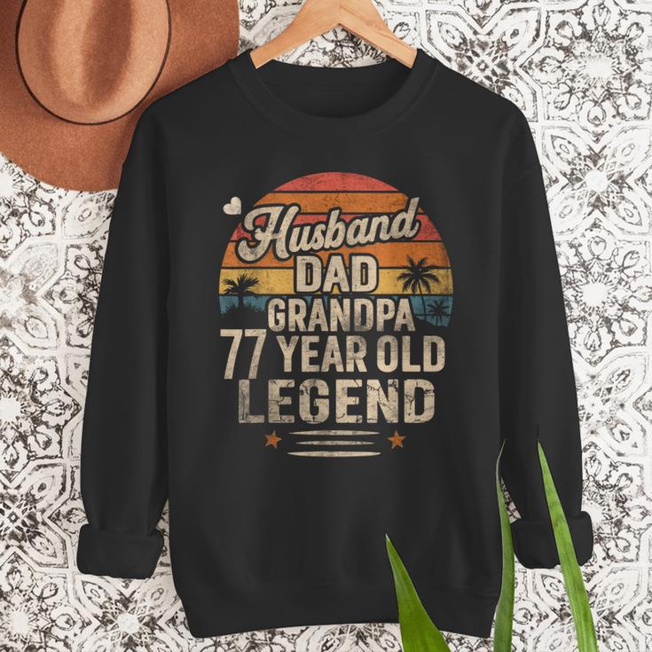 Back Legend Husband Dad Grandpa 77 Year Old 77th Birthday Men Sweatshirt