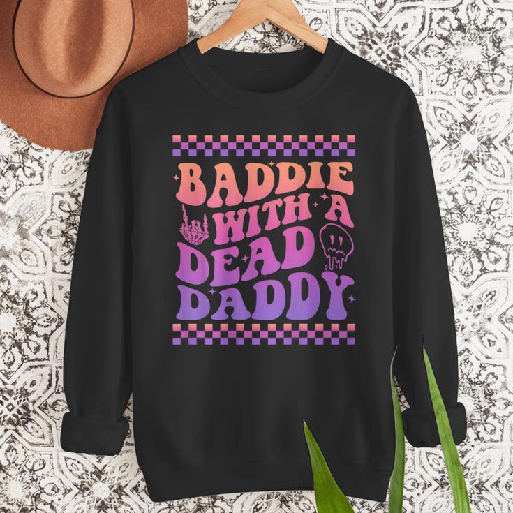 Baddie With A Dead Daddy Dead Dad Club Baddie On Back Men Sweatshirt