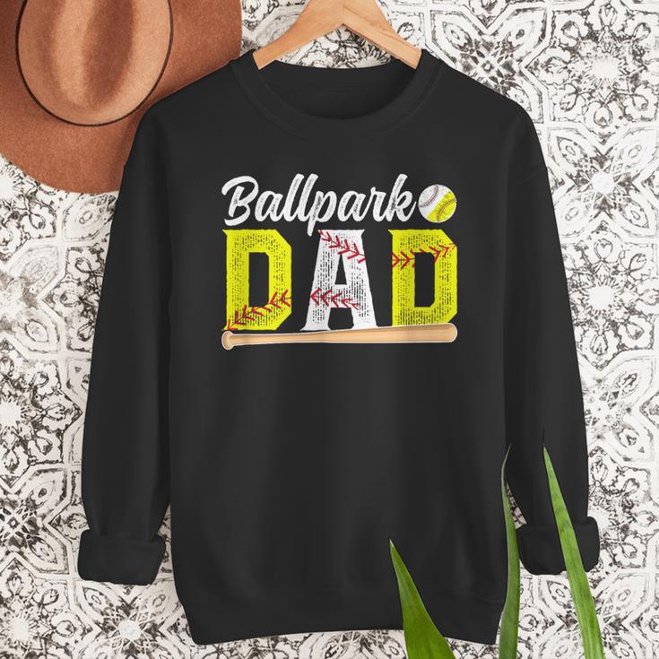 Ballpark Dad Baseball Softball Dad Of Ballers Men Sweatshirt
