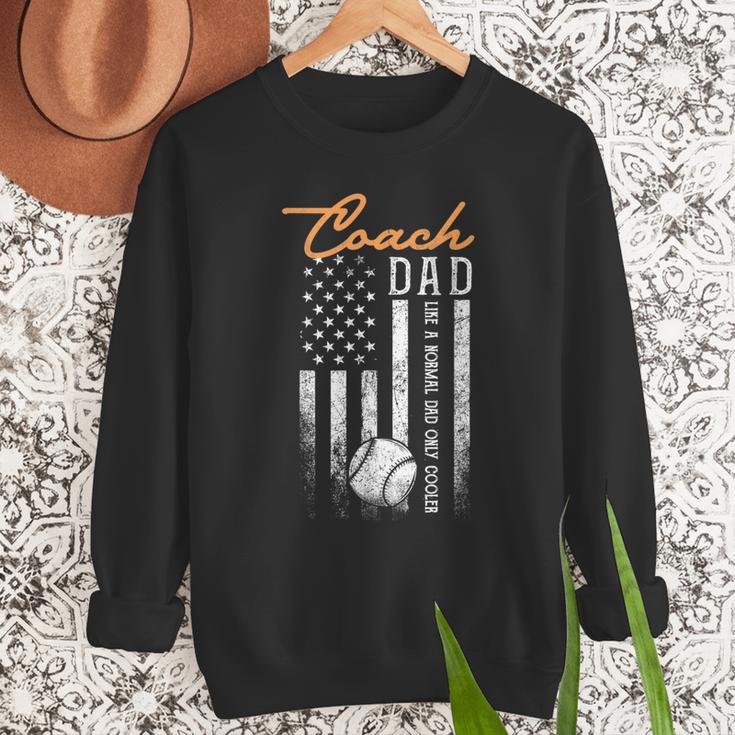 Baseball Coach Dad Like A Normal Dad Only Cooler USA Flag Men Sweatshirt Baseball Coach Dad Like A Normal Dad Only Cooler USA Flag Men Sweatshirt