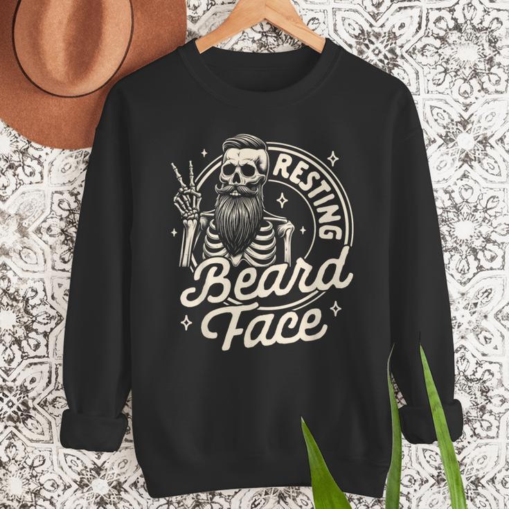 Bearded Dad Daddy Papa Father’s Day Resting Beard Face Men Sweatshirt