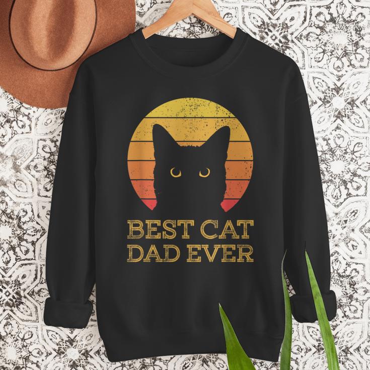 Best Cat Dad Ever Vintage Cat Daddy Fathers Day Men Sweatshirt