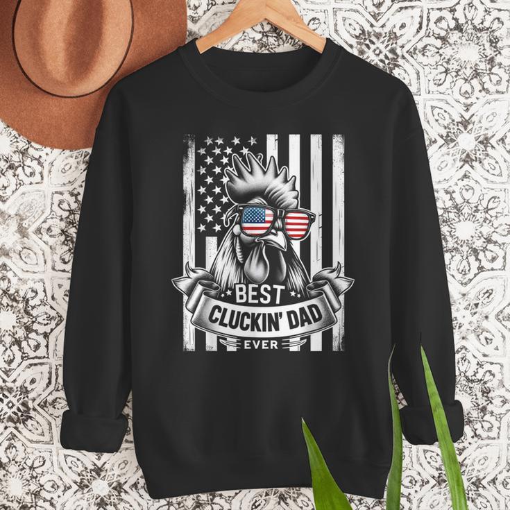 Best Cluckin' Dad Ever Chicken Lover Graphic Tees Cotton Polyester Casual Graphic Small Crew Neck Short Sleeve Men Sweatshirt