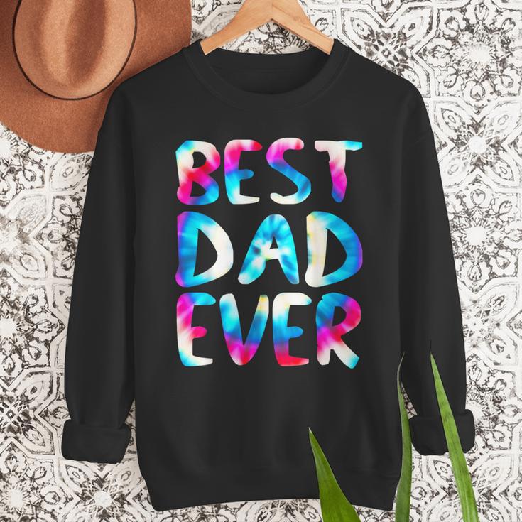 Best Dad Ever Colorful Tie Dye Fathers Day Men Sweatshirt