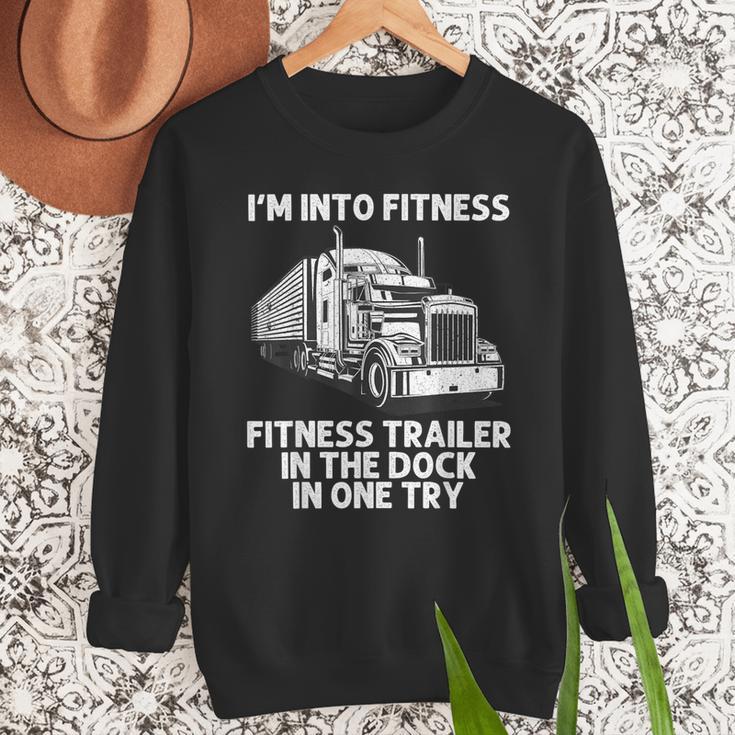 Best Truck Driver Art For Men Dad Women Trucking CDL Trucker Men Sweatshirt