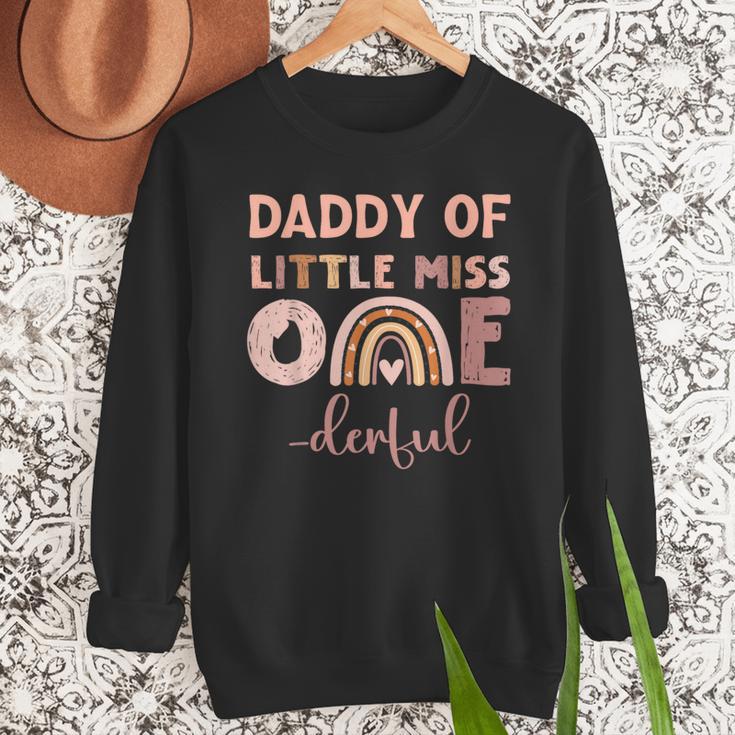 Boho Daddy Of Miss Onederful 1st Birthday Girl Cute Small Men Sweatshirt