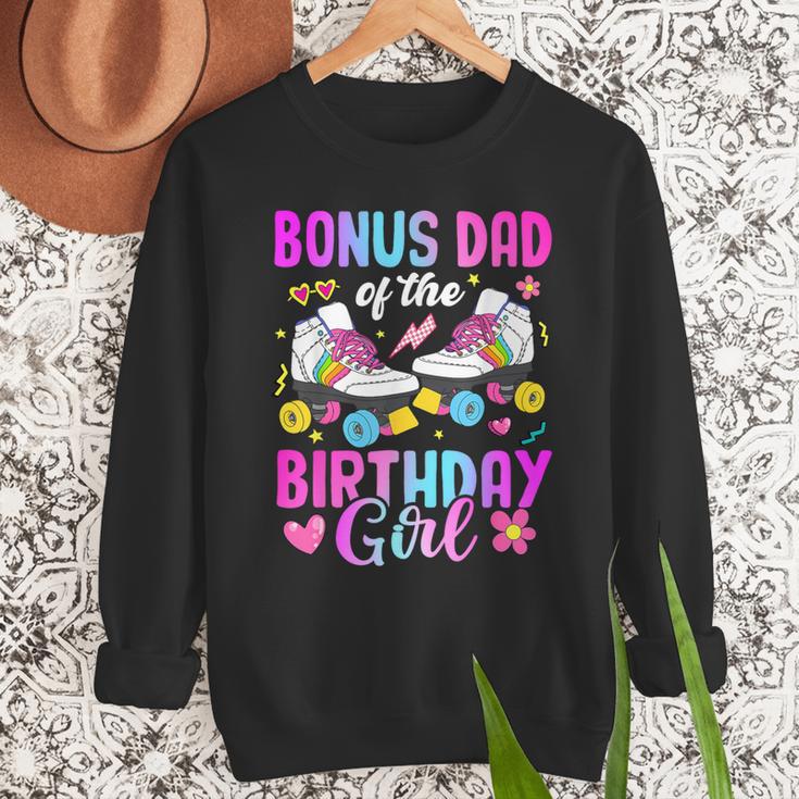 Bonus Dad Of The Birthday Girl Rolling Skate Bday Family Men Sweatshirt
