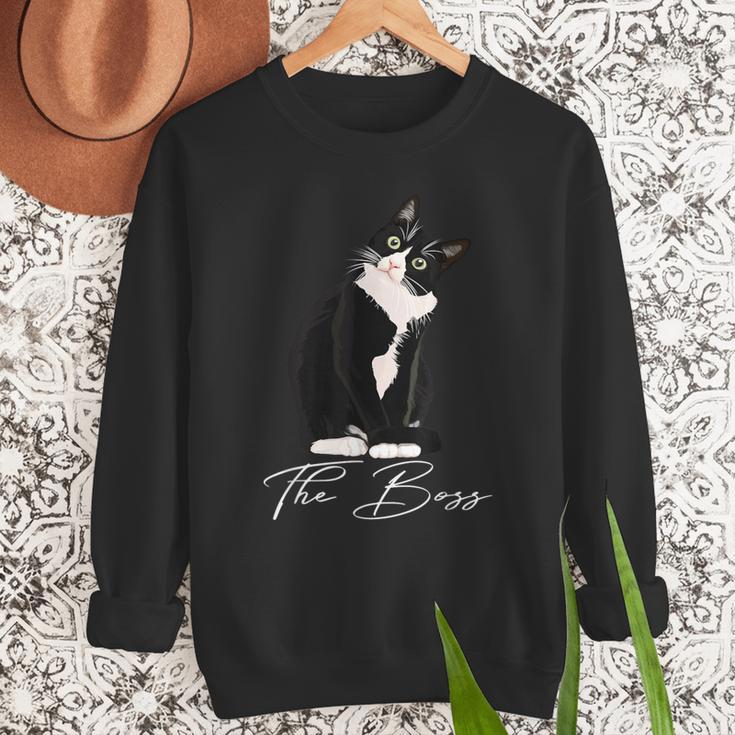 Boss Tuxedo Cat Lovers Tee Shirt For Mom Dad Men Sweatshirt