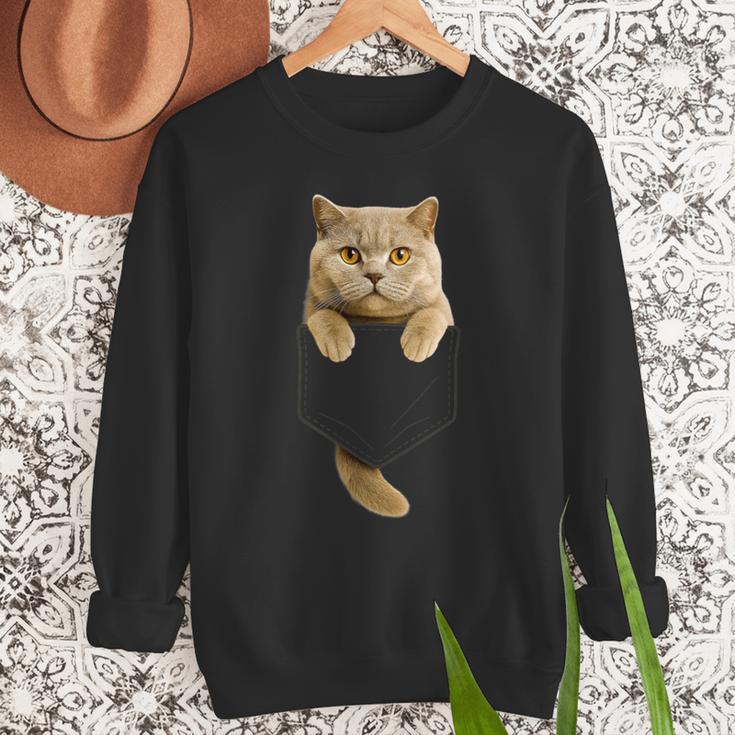 British Shorthair Cat Pocket Cat Mom Cat Dad Cat Lover Men Sweatshirt British Shorthair Cat Pocket Cat Mom Cat Dad Cat Lover Men Sweatshirt