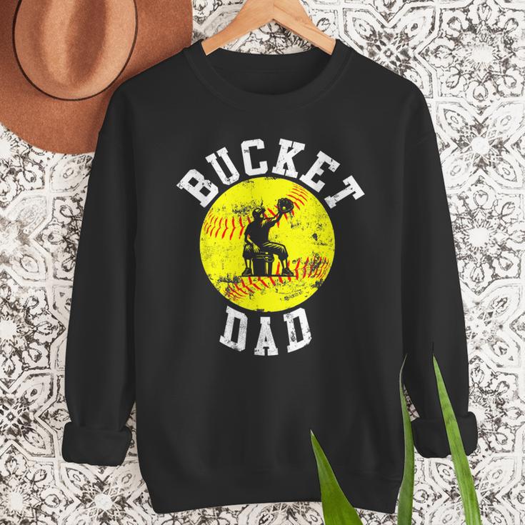 Bucket Dad Softball Dad Baseball Father's Coach Men Sweatshirt Bucket Dad Softball Dad Baseball Father's Coach Men Sweatshirt