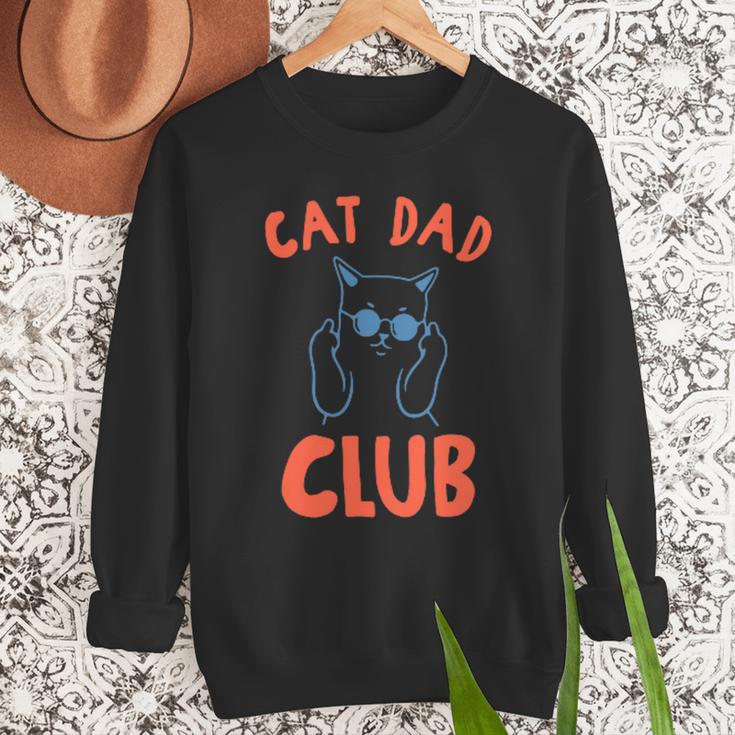 Cat Dad Club Life Is Better With Cats Retro Cat Dad Men Sweatshirt