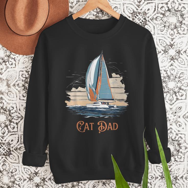 Cat Dad Vintage Catamaran Sailing Men Sweatshirt