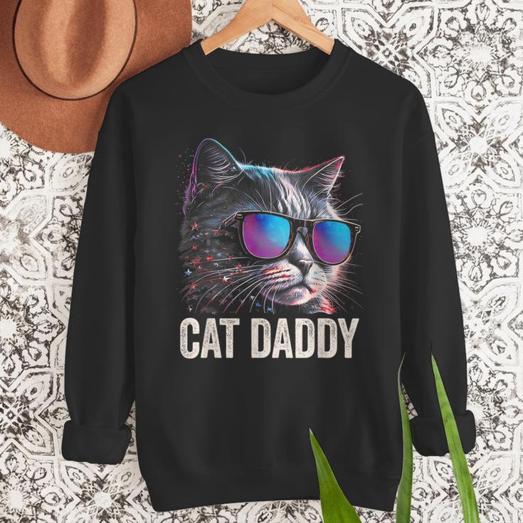 Cat Daddy Shirt Cat Sunglasses Cool Cat Dad Men Father Men Sweatshirt