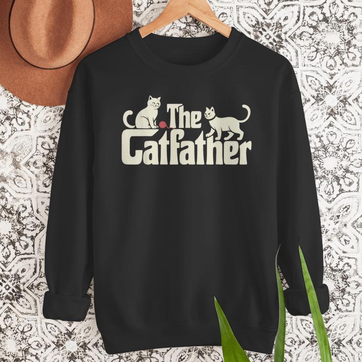 The Catfather Cat Dad Father's Day Cat Lover Men Sweatshirt