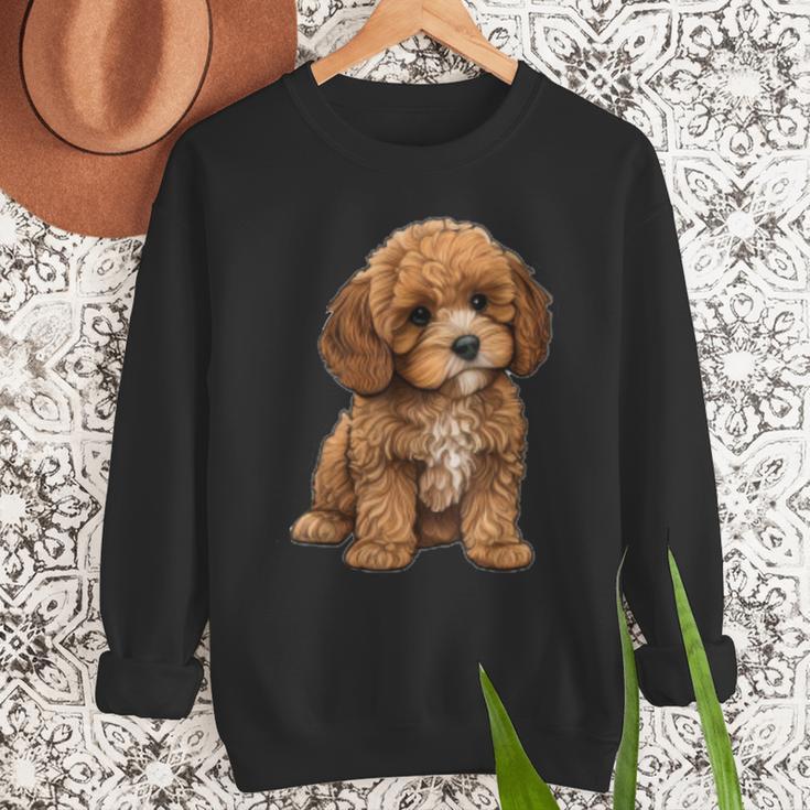 Cavapoo Breed Pet Lover Art Dog For Mom Dad Kids Men Sweatshirt
