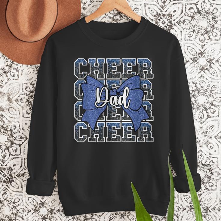 Cheer Dad Daddy Bow Sport Cheerleader Cheerleading Blue Men Sweatshirt